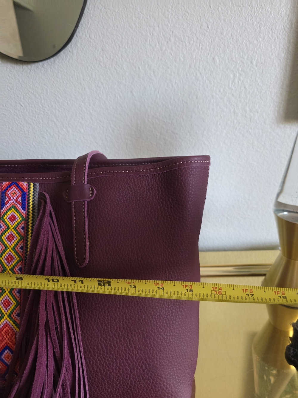 Consuela Plum Breezy Fringe Tote with Multicolor Accent - Picture 8 of 12